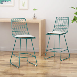 English Elm Christopher Knight Home® - Niez Counter Stools Set Of 2 - Modern Café Style With Water-Resistant Cushions For Indoor/Outdoor Use 63918.00TIVY