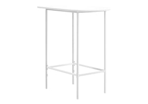 English Elm Home Bar 36" Rectangular Pub Table – White Laminate Half-Moon Bar Height for 2, Metal Legs, Compact Modern Design B2710P219014