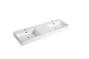 English Elm 60 Resin 60 Inch Gel-Coated Vanity Top in American White Oak Finish — Lightweight, Durable, Eco-Safe Design W1972P186778