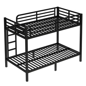 English Elm Metal Twin Xl Bunk Bed For Teens & Adults - Space-Saving, Noise-Reducing, Easy Assembly, Black Finish W1580P368408