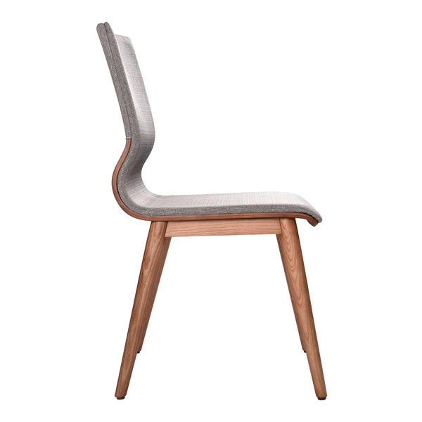 English Elm Robin Mid-century Upholstered Dining Chairs with Tapered Walnut Legs Set of 2 B2736P464880
