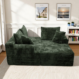 English Elm Modern Chenille Sectional Sofa with Chaise Low Profile Modular Living Room Set W3653P443561