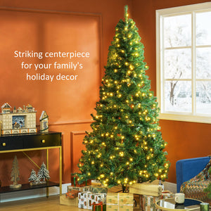 English Elm Homcom 7.5' Douglas Fir Prelit Christmas Tree With 500 Leds, Realistic Branches, Easy Setup & Storage W2225P249691