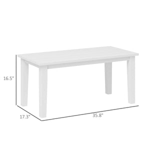 English Elm Outdoor Hdpe Slatted Rectangle Coffee Table for Patio Deck and Poolside Use T3971P444012
