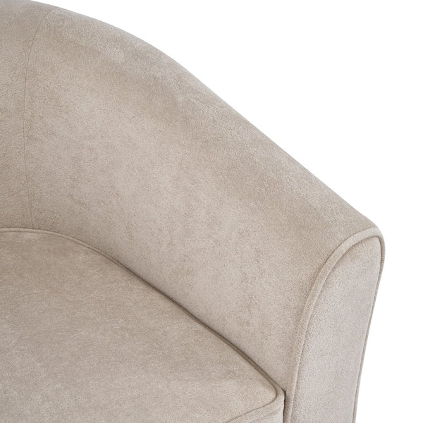 English Elm Swivel Club Chair Upholstered Rounded Seat with 360 Base for Living Room or Office N776P403612M
