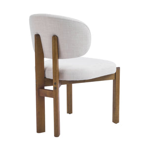 English Elm Christopher Knight Home® - Beige Mid-Century Dining Chairs Set Of 4 - Stylish Walnut Frame, Ergonomic Comfort, Versatile Design N768P341563W_4