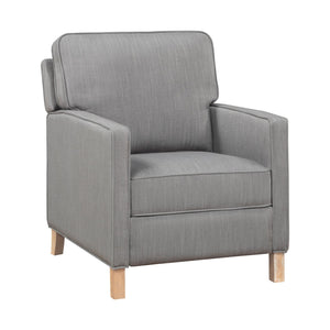 English Elm Classic Hampstead Push Back Recliner Gray Textured Fabric Upholstery Cushioned Seat Solid Wood Frame Comfortable Living Room Accent Chair Reclining B011P271949