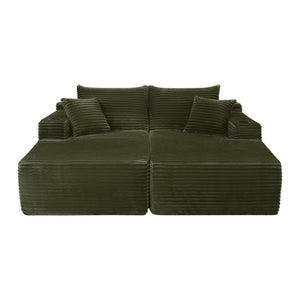 English Elm 75"cloud Plush Sectional with Double Chaise Deep Seat for Modern Living Rooms W3975S00062