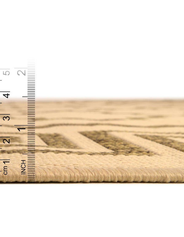 Unique Loom Outdoor Trellis Stars Machine Made Geometric Rug Beige, Brown 6' 1" x 6' 1"