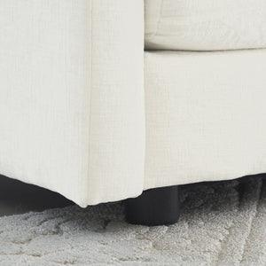 English Elm Comfort Modular U-shape Sectional Sofa White Chenille with Reversible Chaise and Ottomans W714S00564