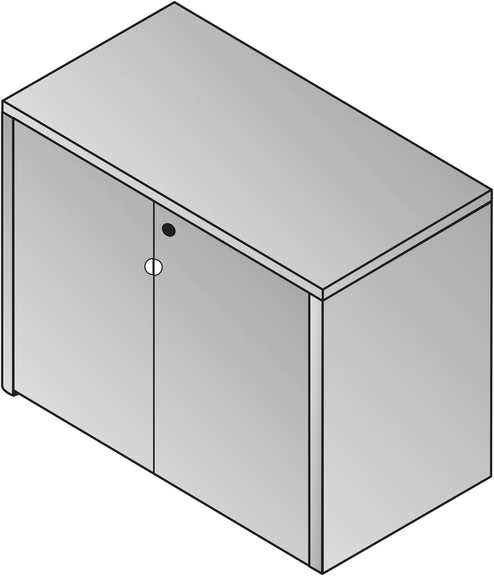 OSP Home Furnishings Kenwood Two Door Storage Cabinet with Adjustable Shelving for Entryway or Office Use KEN-13-LCH