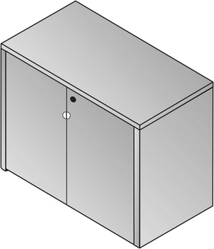 OSP Home Furnishings Kenwood Two Door Storage Cabinet with Adjustable Shelving for Entryway or Office Use KEN-13-LCH
