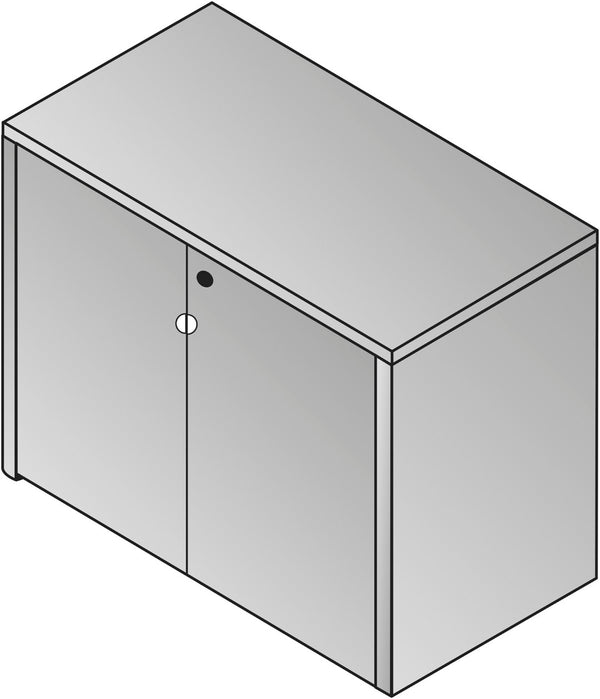 OSP Home Furnishings Kenwood Two Door Storage Cabinet with Adjustable Shelving for Entryway or Office Use KEN-13-LCH