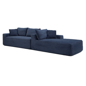 English Elm 105'' Modular Cloud Sectional Corduroy Deep Seat L-shape Couch for Living Room W1117S00414