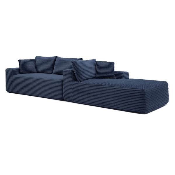 English Elm 105'' Modular Cloud Sectional Corduroy Deep Seat L-shape Couch for Living Room W1117S00414