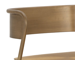 Sunpan KEANU Counter Stool - Antique Gold, Artisan Crafted with Starburst Seat for Modern Bar or Kitchen Style 110612