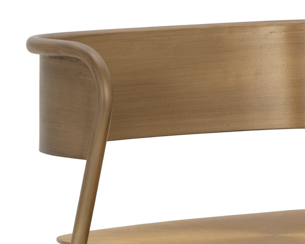 Sunpan KEANU Counter Stool - Antique Gold, Artisan Crafted with Starburst Seat for Modern Bar or Kitchen Style 110612