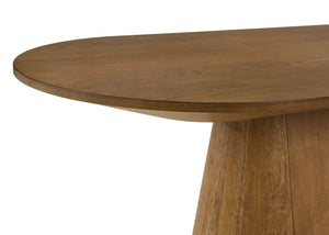 English Elm Andrew Oval Walnut Wood Dining Table with Pedestal Base Seats 8 for Modern Rooms B061S00962