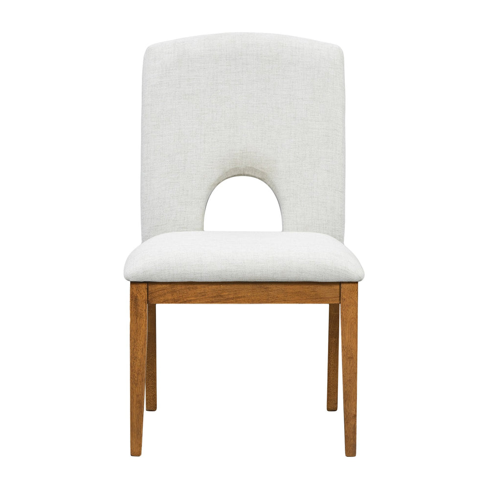 English Elm TOPMAX Solid Wood 5-Piece Extendable Round Dining Set with 16.2" Removable Leaf and Upholstered Chairs Walnut SP000062AAD