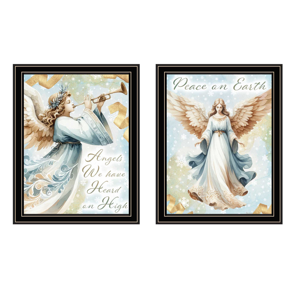 English Elm Trendy Decor 4u Angels Holiday 2 Piece Framed Canvas Art Set for Bedroom Walls B067P252302