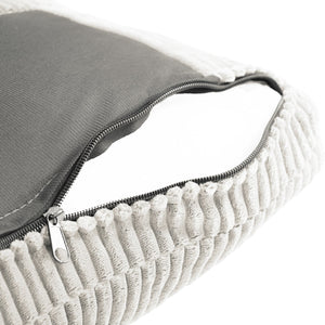 English Elm L-Shaped Corduroy Sofa with Cushioned Cashmere Comfort, Modern Luxury Design for Small Spaces Off White W2121P319094