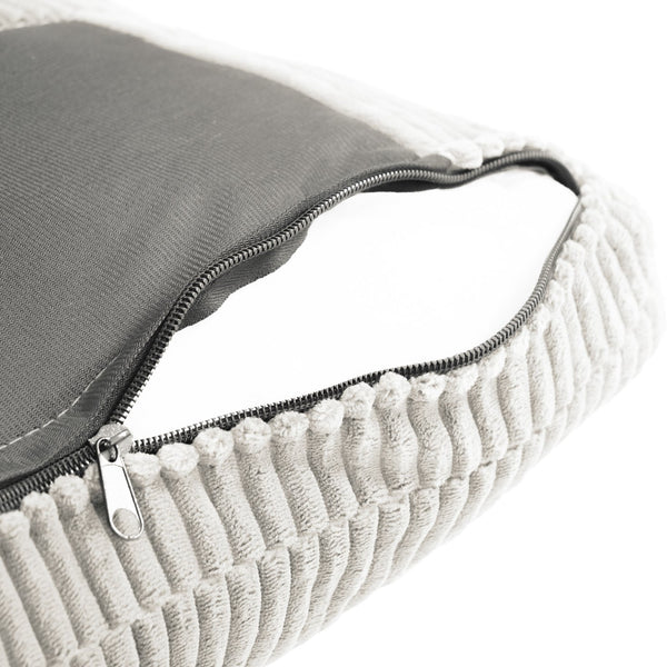 English Elm L-Shaped Corduroy Sofa with Cushioned Cashmere Comfort, Modern Luxury Design for Small Spaces Off White W2121P319094