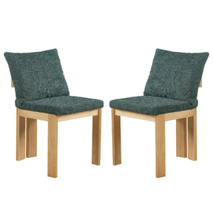 English Elm Indoor Boucle Upholstered Dining Chairs Rubberwood Frame Set of 2 for Modern Spaces N779P379862G
