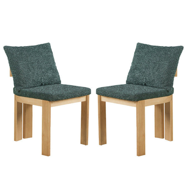English Elm Indoor Boucle Upholstered Dining Chairs Rubberwood Frame Set of 2 for Modern Spaces N779P379862G