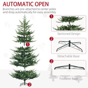 English Elm Homcom 7.5 Foot Artificial Christmas Tree - Lifelike Pine With 1218 Branches & Easy Auto Open Design W2225P229252