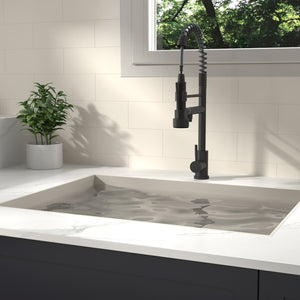 English Elm Bothwa Cupc Certified Single Handle Kitchen Faucet Tall Arc Stainless Steel Design Matt Black B2724P262363