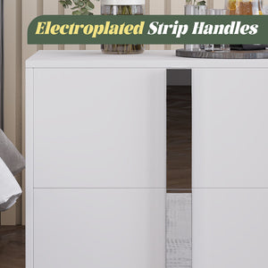 English Elm Modern Two Drawer Nightstand with Slim Metal Legs and Mirrored Bar Handles for Bedroom White W5271P416538