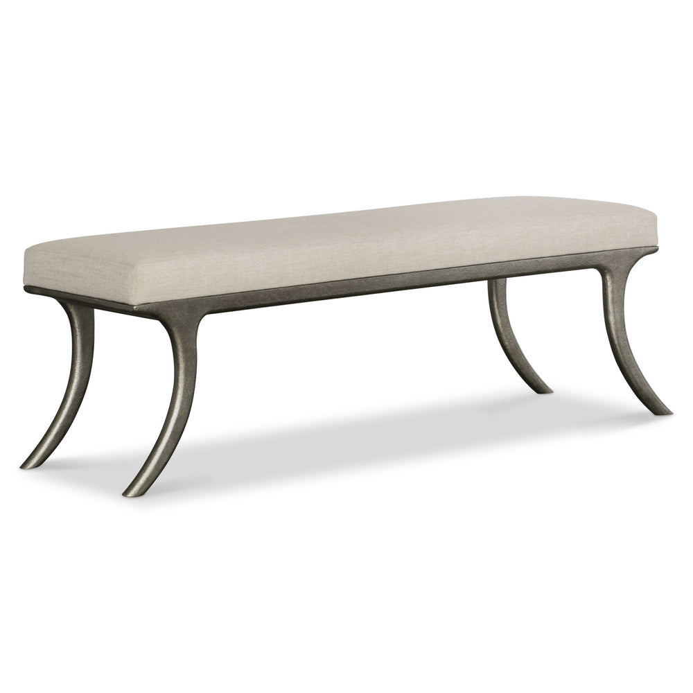 Bernhardt Bernhardt Upholstered Tribeca Bench With Barlow Textured Steel Base, 55.75" W — Transitional Flair 333506