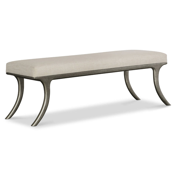 Bernhardt Bernhardt Upholstered Tribeca Bench With Barlow Textured Steel Base, 55.75" W — Transitional Flair 333506