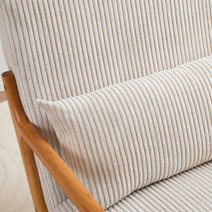 English Elm Mid-Century Upholstered Accent Chair with Pillow, Ergonomic Solid Wood Frame for Living Room W2989P241862