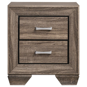 English Elm Carina Queen Bedroom Set Grey Oak Paneled Headboard Nickel Hardware Five Piece Taupe B062S00748