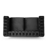 Christopher Knight Home® - Noble House - Brinkhaven Modern Glam Tufted Velvet Loveseat with Nailhead Trim