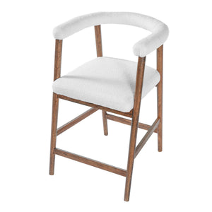 English Elm 24.5'' Seat Height Padded Counter Stools Curved Back Set of 2 for Kitchen Island Walnut N780P354190D