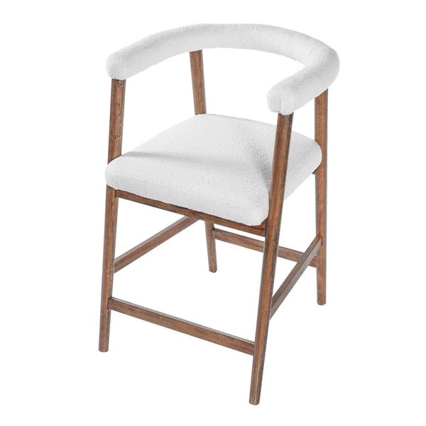 English Elm 24.5'' Seat Height Padded Counter Stools Curved Back Set of 2 for Kitchen Island Walnut N780P354190D