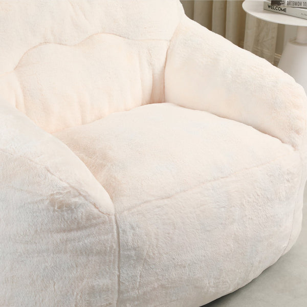 English Elm Bean Bag Chair - Luxurious Faux-Fur Sofa With High-Density Foam, Ideal For Relaxing, Gaming & More! W2200P313788