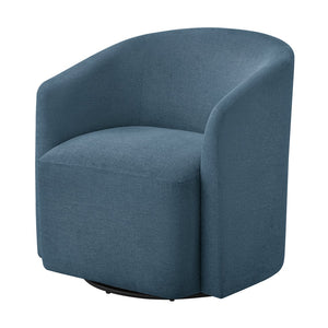 English Elm Ardena Durable Blue Swivel Barrel Chair – Commercial-Grade Fabric, Pocket Coil Seat, 360° Swivel Comfort B050P322593