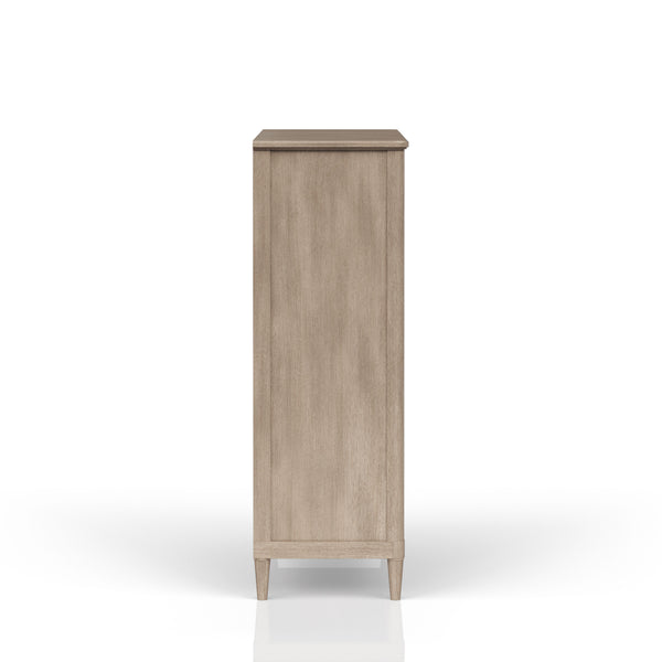 English Elm 5 Drawer Chest with Felt Top Drawer, Cedar-Lined Bottom & Custom Hardware in Neutral Finish, Solid Wood Piece Sand 43 L x 21.25 W x 53.25 H B2699P218792