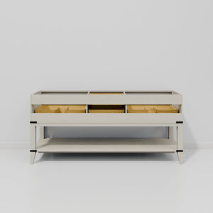 English Elm White Oak Double Bath Vanity 72" W X 22" D With Elegant Cultured Marble Top & Ample Storage Options B2731P260317-GIGA