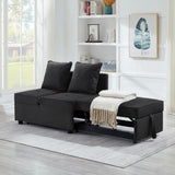 Convertible Chair Bed Recliner Couch Sleeper Sofa, Sturdy Wood Frame, Small Space, Black