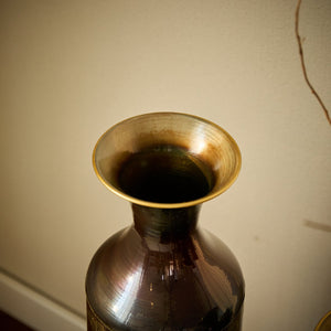 English Elm Floor Metal Vase Set - Modern Droplet-Shaped Decor With Gold Accents | 3-Piece Stylish Home Art W2796P290476