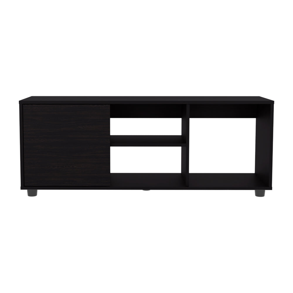 English Elm Adel 51" TV Stand for Up to 60" TVs — Black MDF Media Console with 4 Shelves, Cabinet & Cable Management B200P286983