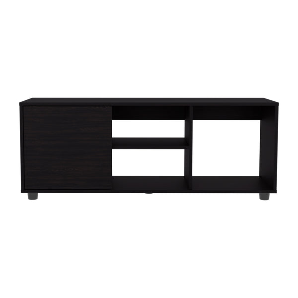 English Elm Adel 51" TV Stand for Up to 60" TVs — Black MDF Media Console with 4 Shelves, Cabinet & Cable Management B200P286983
