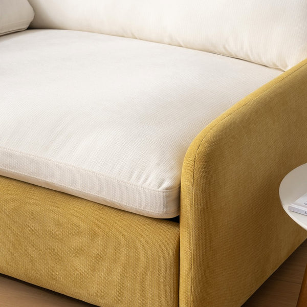 English Elm 50*43" Oversized Chenille Armchair Deep Lounge Seat Modern Minimalist Living Room Chair Cream,Yellow N723S5042L