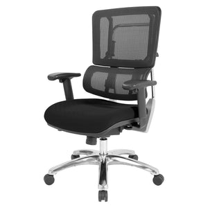 OSP Home Furnishings Vertical Mesh Back Ergonomic Manager Office Chair with Lumbar Support and Adjustable Arms Black 99662C-3M