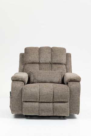 English Elm Oversized Power Lift Recliner Chair with Massage Heating and Usb Charging for Living Room Taupe W547S00072