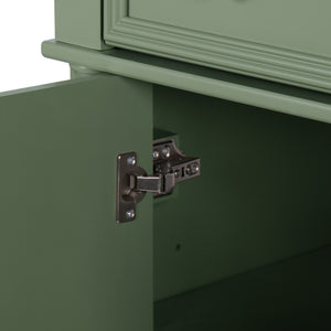 English Elm 27.8" Mid-century Freestanding Bathroom Vanity with Ceramic Sink Drawer and Wood Base Green W1801S00007